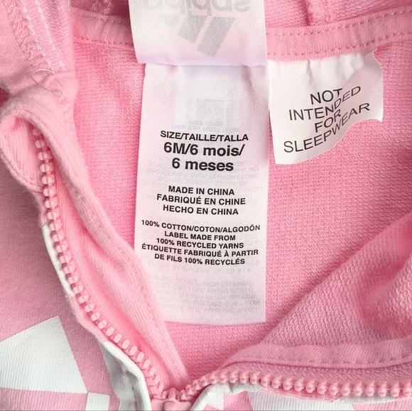 ADIDAS Pink Baby Girl's Logo Hood Coverall - Picture 3 of 4